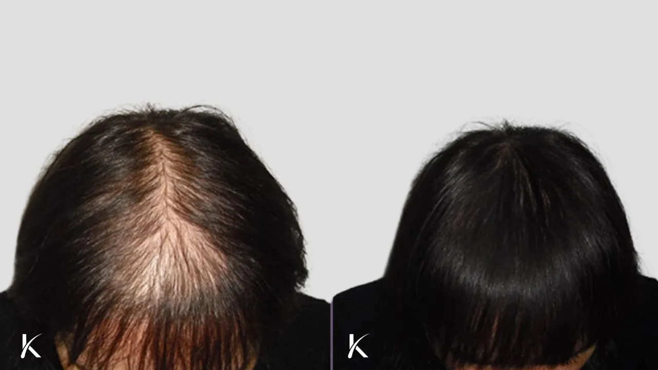 female Patient 10 - before and after hair transplant